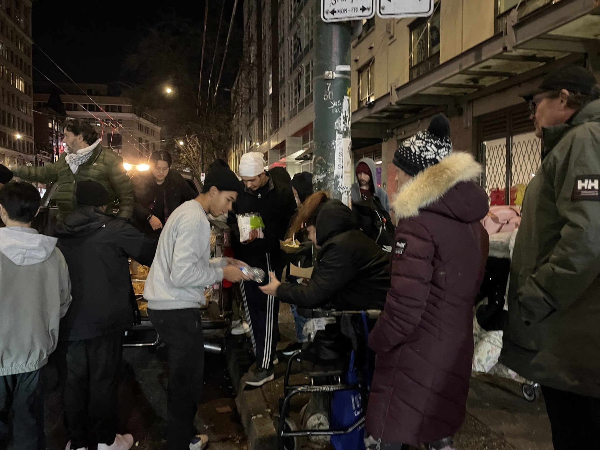 Volunteers distributing meals